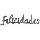 Glogo felicidades cursivo plateado